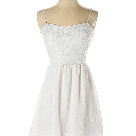 Princess Vera Wang Mini Ivory Off White Fit & Flare Dress Lace Floral ~ Size: 7 - Picture 1 of 10